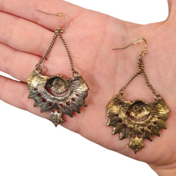 Boho Rhinestone Decorative Flower Pierced Dangle Earrings - Picture 4 of 9
